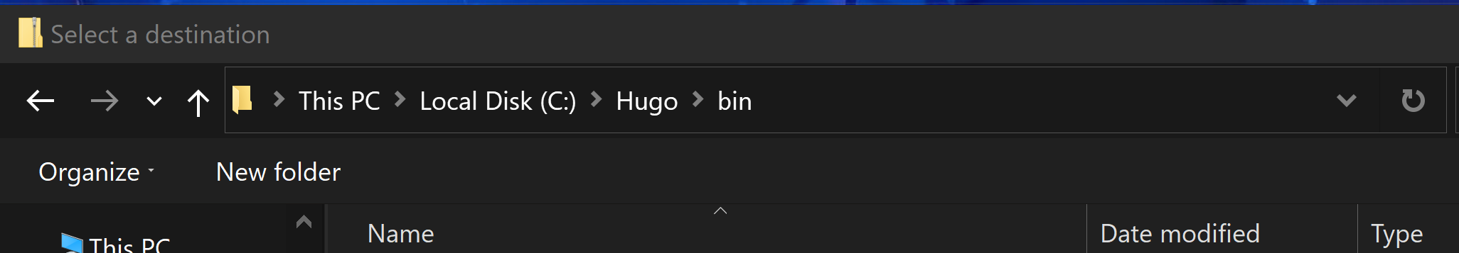Select a destination